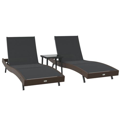 Transats Avec Coussin -Personne 3 Pcs Marron 40 X 40 X 40.5 Cm Poly Rotin