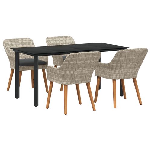 Vidaxl Ensemble De Salle À Manger 5 Pcs Gris Clair Et Noir
