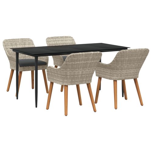 Vidaxl Ensemble De Salle À Manger 5 Pcs Gris Clair Et Noir Large