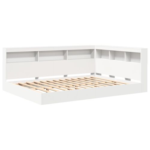vidaXL Lit bibliothèque 2 pcs Blanc 140 x 200 cm Bois d'ingénierie