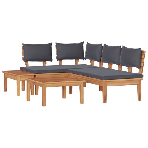 Vidaxl Ensemble De Banc De Jardin 4 Pcs Marron Et Gris Foncé Et Marron