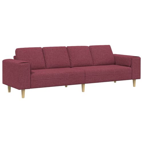 Canapé 4 Places Rouge Bordeaux 250 X 188 X 76 Cm Tissu