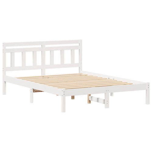 Vidaxl Cadre De Lit Avec Tête De Lit Blanc 120 X 190 Cm Bois De Pin