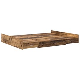 Vidaxl Cadre De Lit Avec Rangement Bois Ancien 140 X 190 Cm Melamine