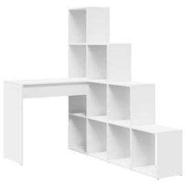 Vidaxl Bureau D'angle Blanc Standard Bois Reconstitué Et Mdf