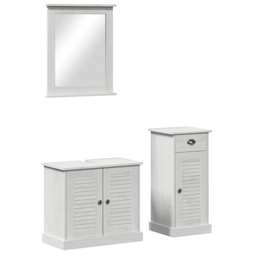 Vidaxl Ensemble De Mobilier De Salle De Bain Avec Tiroir Avec Étagère 3 Pcs Marron
