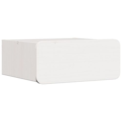 Vidaxl Table De Nuit Murale Blanc 39 X 34 X 16,5 Cm Bois De Pin Massif