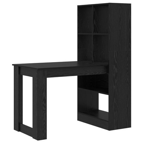 Vidaxl Bureau Avec Étagère Avec Stockage Chêne Noir 122 X 67 X 145 Cm