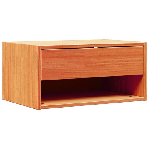 Vidaxl Table De Nuit Murale Avec Tiroir Marron Cire 50 X 32,5 X 24 Cm