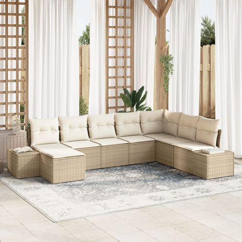 Vidaxl Ensemble De Canapé De Jardin 8 Pcs Beige 319 X 209 X 85 Cm