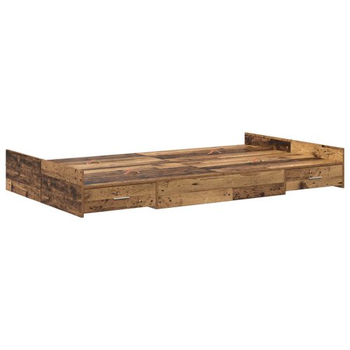 Vidaxl Cadre De Lit Avec Rangement Bois Ancien 120 X 200 Cm Bois