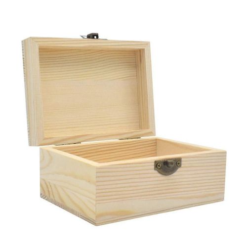 Boîte à bijoux en bois massif Boîte à bijoux Peinture à l'huile Décor Conteneur de bijoux Vanité Boîte à bijoux Organisateur de bijoux Étui de rangement en bois