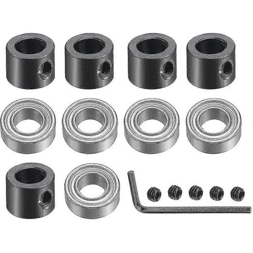 Kit d'accessoires de roulements 5Pcs, adapté au foret de toupie à tige de 1/4 de pouce, roulement à billes de 1/4 pouce de diamètre intérieur de 1/2 pouce de diamètre extérieur