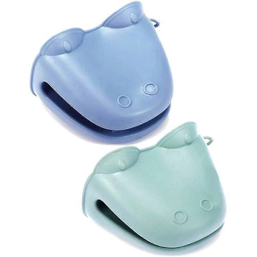 Mitaines de cuisine Mini pincement en silicone résistant à la chaleur,gants de four de dessin animé mignons,gants de barbecue à prise texturée Gants de cuisine antidérapants avec boucles de suspension