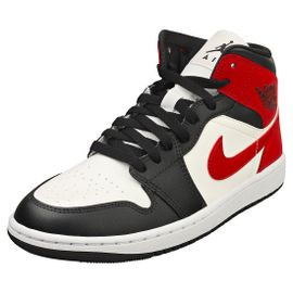 Chaussures Nike Air Jordan 1 Mid Noir Blanc Rouge