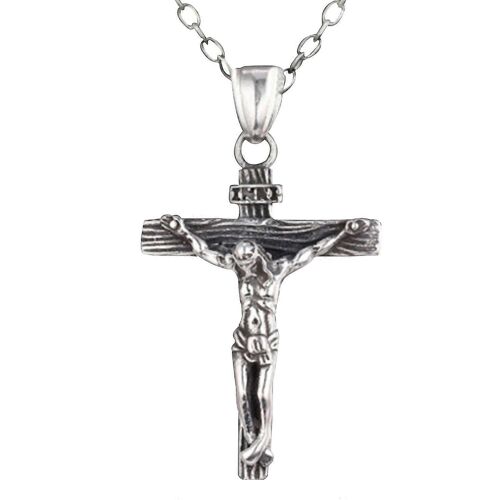 Collier Renikh Pour Homme Avec Pendentif Croix De Jésus En Acier Inoxydable Antirouille