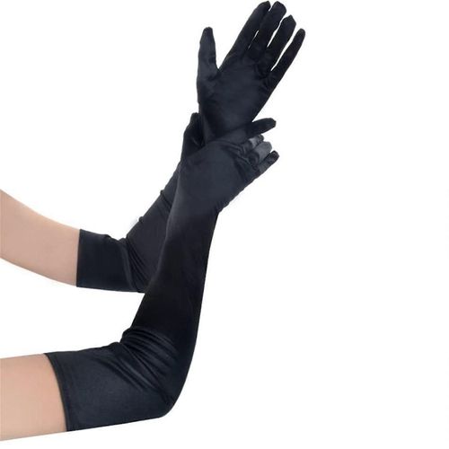 Performance Gants Satin Longs Gants Pour Femmes Formelle Satin Gants Gants De Mariage Bal Gant Banquet Gants Gants De Danse Rose Rouge