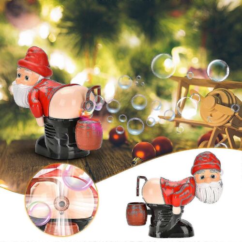2024 Noël Nouvelle machine à bulles automatique avec lumières,musique,jouets à bulles amusants du Père Noël (solution à bulles de 60 ml)