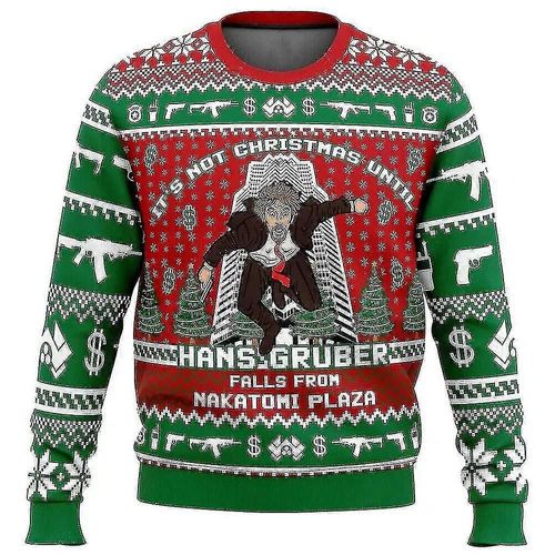 Hans Gruber Automne Nakatomi Plaza Die Hard Ugly Noël Pull Cadeau Père Noël Pull Hommes 3d Swe-Yvan