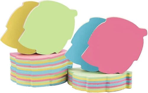2023 - 10 Pads Sticky Notes Feuille En Forme-76x76mm Self Stick Post Memo Mignon Couleur Mixte