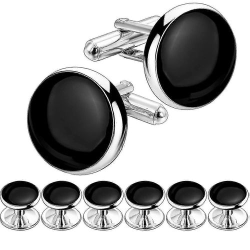 Boutons De Manchette Et Clous De Chemise De Smoking Pour Hommes,Boutons De Manchette Pour Hommes Avec Clous De Chemise De Smoking,Boutons De Manchette Et Clous D'oreilles Cadeau