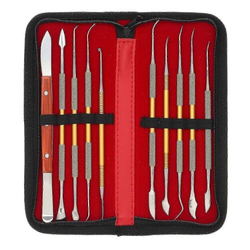 10pcs Dentaire En Acier Inoxydable Cire Sculpture Outil Ensemble Dentiste Sculpture Couteau