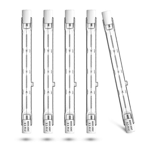 Ampoule Halogène R7s 300w 118mm - Projecteur Halogène Linéaire Blanc Chaud 2800k,Pour Lampes De Sécurité,Éclairage Paysager,Paquet De 5