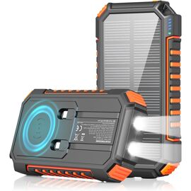 Batterie Externe Solaire Avec Manivelle - 4 Câbles Inclus - Chargeur D'urgence - Neuf