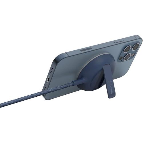 Chargeur Sans Fil Portable Magsafe (Charge Rapide Jusqu'à 15 W, Support Intégré Pour Une Compatibilité Parfaite Avec Les Modèles D'iphone 13 Series, Adaptateur Secteur Non Inclus, Bleu)