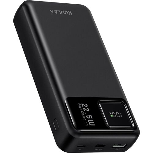 Jgd-20000mah Batterie Externe Usb C Entrée Et Sortie, 22.5w Power Bank Écran Led Chargeur Externe, Batterie Portable Rapide Batterie Externe Induction Pour Iphone/Ipad/Samsung/Xiaomi, Noir