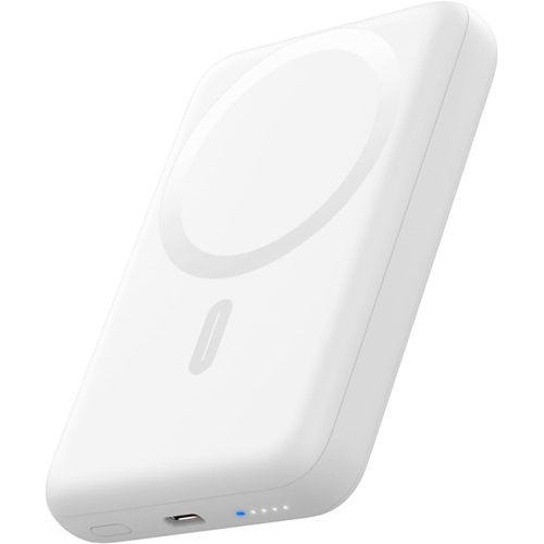 Senior-Power Bank - Batterie Externe Magnétique - 10 000 Mah - Pd 20 W - Charge Rapide - Avec Entrées Et Sortie Usb-C Pour Iphone 15/14/13/12 - Blanc[L2377]