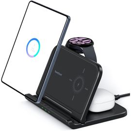 Chargeur Induction Pour Samsung Z Fold 6/5/Pixel 9 Pro Fold, 705s, Chargeur Pliable 3-En-1 Pour Galaxy Z Fold, Chargeur Sans Fil Pour Galaxy Watch 7 Et Galaxy Buds(Sans Adaptateur)