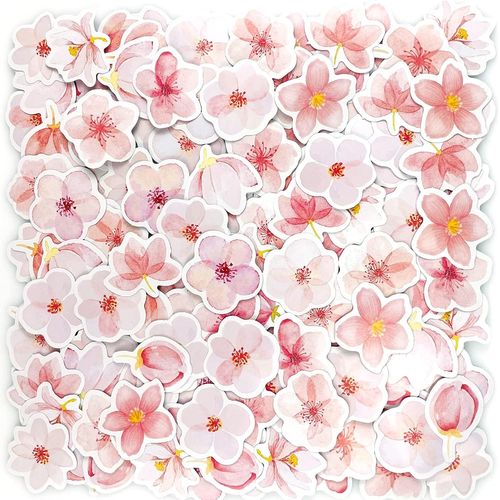 Lot De 180 Autocollants Sakura Pour Scrapbooking-Mini Fleurs De Cerisier Rose-Décoration Pour Scrapbooking,Bullet Journal,Album,Ordinateur Portable,Fabrication De Cartes