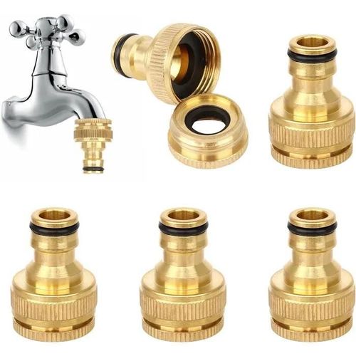 Jubaopen 5PCS Raccord Tuyau d'arrosage en Laiton, Connecteur Robinet Tuyau de Jardin Raccord Robinet Tuyau Arrosage Laiton Connecteu