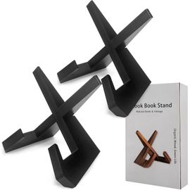 Support De Livre De Cuisine En Bois-Support De Livre De Cuisine-Support De Livre De Cuisine En Bois-Support De Recettes Pour Cuisine (2 Noirs)