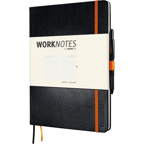 Carnet Pour Créatifs Et Entrepreneurs,Pages Perforées,192 Pages,Quadrillé,A4,Couverture Rigide,Noir