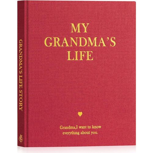 Mamie Raconte Moi Ton Histoire,Grand-Mère Livre D'histoire De La Vie Avec 260+ Questions,Grandma Life Story Journal Intime Mémé Souvenirs,Fête Des Mères Anniversaire Cadeau,Anglais,Rouge