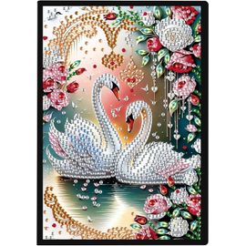 Carnet De Notes 5d Diy Peinture Diamant Broderie Diamant Carnet De Notes A5 À Couverture Rigide Diamond Painting Carnet De Croquis De Cygne Bloc Notes A5 Strass Paysage De Cygne