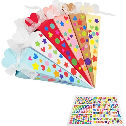 Pack de 32 Petits cônes d'école,cônes d'école pour Faire Vos Propres travaux manuels,cônes d'école remplis,Ensemble de Sacs Cadeaux décoratifs,Cornets de Sucre pour l'école
