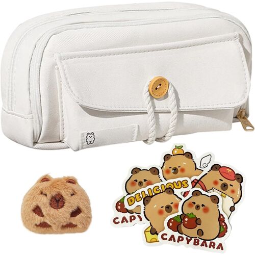 1 Étui À Crayon De Dessin Animé,1 Broche Et 5 Autocollants,Étui À Crayon De Grande Capacité,Papeterie Étudiante,Fournitures Scolaires,Cadeaux Pour Enfants.
