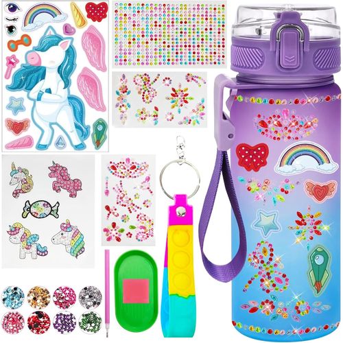 Diy Licorne Bouteille Enfant Cadeaux Fille 6 8 10 Ans Gourde Jouet Diamond Painting Enfants Anniversaire Rentrée Scolaire Cadeau Fille 4 5 6 7 8 9 10 Ans Jouet D'anniversaire