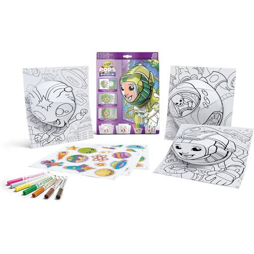 POPS-Kit d'activités 3D,pour colorier et créer des dessins 3D,Activité Créative et Cadeau pour Enfants,sujet Espace,à partir de 6 ans,04-2806