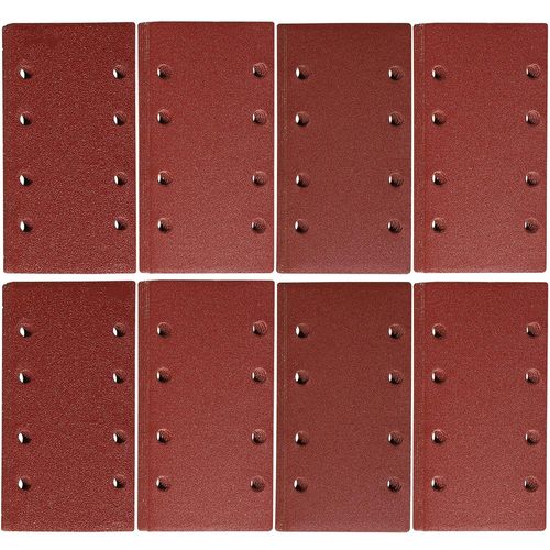 IAWAN-Feuilles Abrasives pour Ponceuse Vibrante 93 x 185 mm Papier de Verre 8 Trous Grain 40 60 80 120 180 240 320 400 Lot de 48 Feuilles