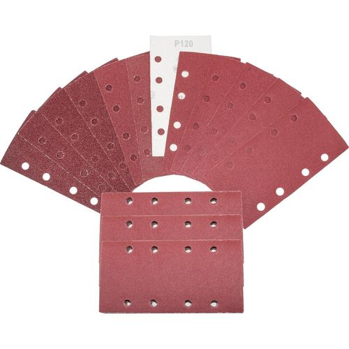 Abrasives pour Ponceuse Vibrante 93x185mm 8 Trous Grain 60 50pcs - Papier de Verre pour Ponçage Peinture Bois Métal