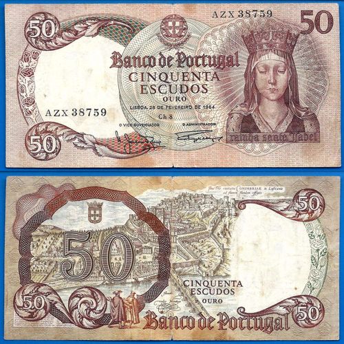 Portugal 50 Escudos 1964 Maria Infanta D Escudo Billet