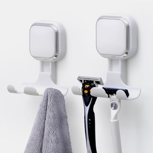 Tzf-Support De Rasoir À Succion Pour La Douche 2 Paquets Crochets De Rasoir À Succion Pour La Salle De Bain Crochet Ventouse Salle De Bain Pour Serviette Pour La Douche Mur Amovible Etanche