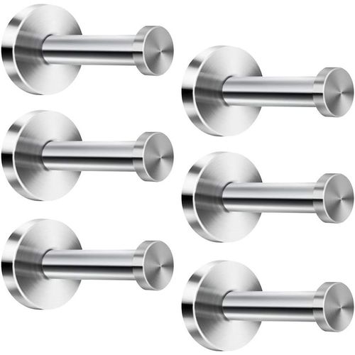 Tianyi-Lot De 6 Crochets Muraux Ronds En Acier Inoxydable Pour Serviettes, Manteaux, Peignoirs