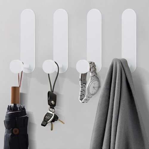 Tianyi-Lot De 4 Crochets Adhésifs Extra Forts Pour Accrocher Manteau, Peignoir, Serviette De Bain Dans La Salle De Bain, La Douche, La Cuisine