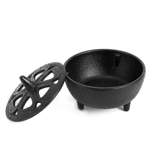 Brûleur d'aromathérapie d'encens en fonte en forme de lotus pour la décoration intérieure et la chambre à coucher,4 pouces