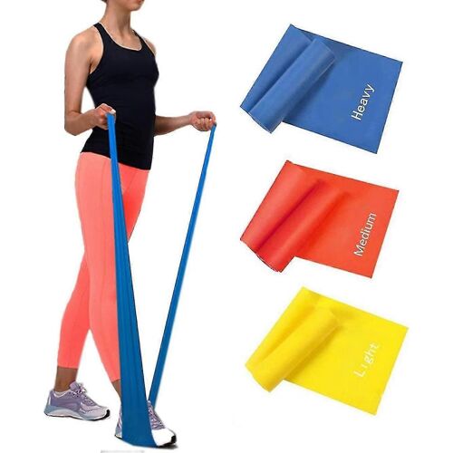 Lot De 3 Bandes De Résistance 120 X 15 Cm Pour Le Fitness, La Rééducation, La Gymnastique Et La Physiothérapie